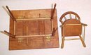 Doll House Wood Drop Leaf Table + Chair