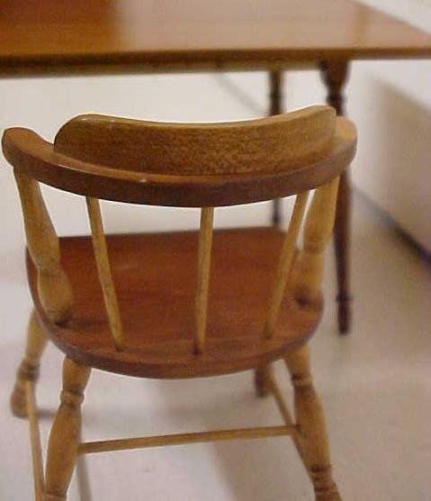 Doll House Wood Drop Leaf Table + Chair