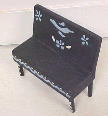 Dollhouse Bench Furniture Hand Painted Primitive