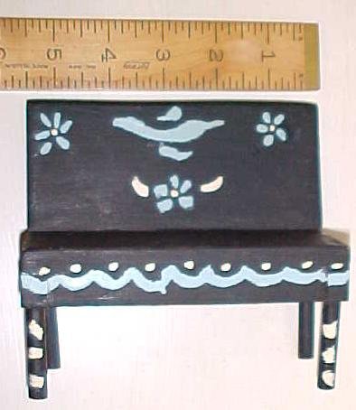 Dollhouse Bench Furniture Hand Painted Primitive