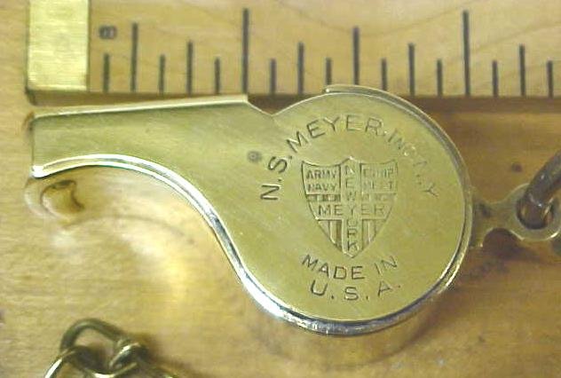 Whistle Brass Meyer WWII Military w/Chain