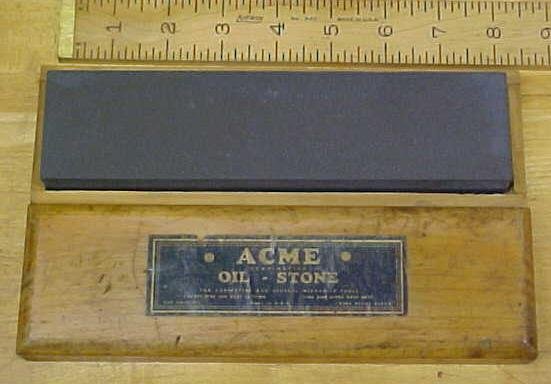 Acme Oil Stone w/ Wood Box Fine/Course