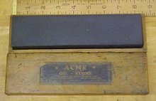 Acme Oil Stone w/ Wood Box Fine/Course