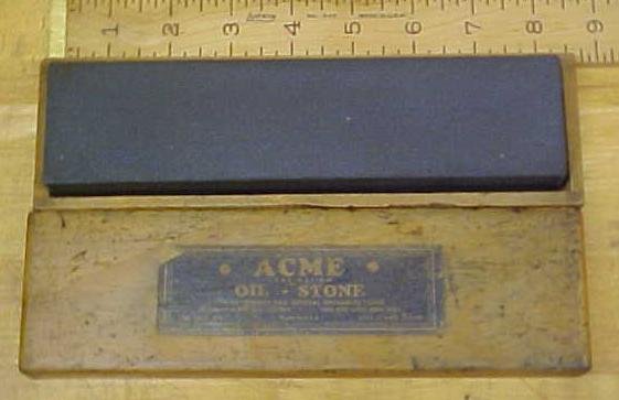 Acme Oil Stone w/ Wood Box Fine/Course
