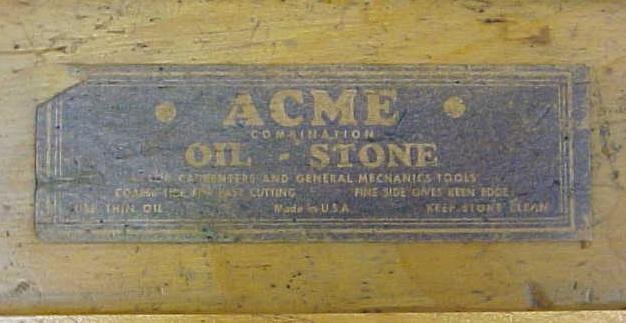 Acme Oil Stone w/ Wood Box Fine/Course