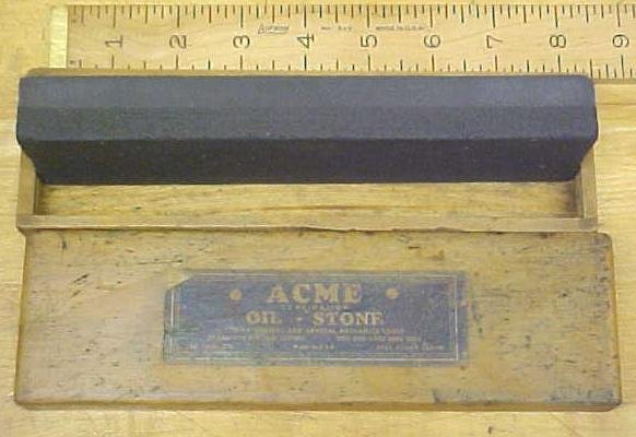 Acme Oil Stone w/ Wood Box Fine/Course