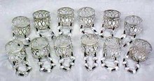 Silver Plated Napkin Rings Prisms 12 PC Vintage