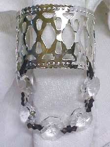 Silver Plated Napkin Rings Prisms 12 PC Vintage