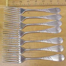 Rogers Saratogo Angelo Dinner Forks 7 pcs. Silver Plate