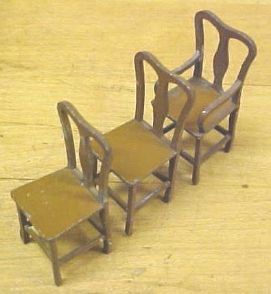 Tootsie Toy Chairs (3) Doll House Diecast