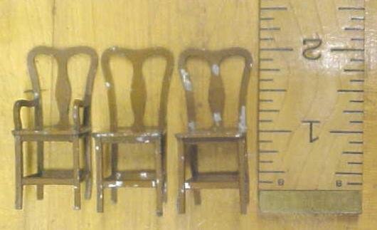 Tootsie Toy Chairs (3) Doll House Diecast