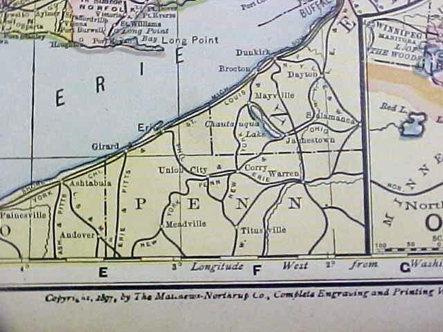 Antique Map Mexico Ontario 1902 Crowell