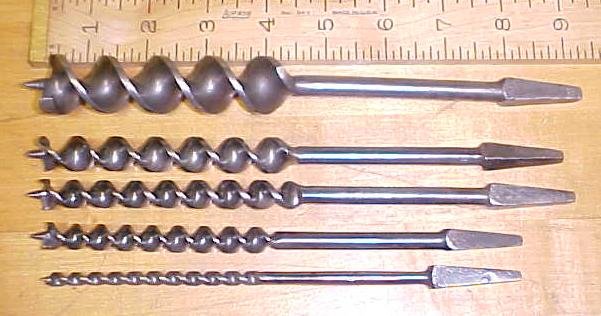 Superior Brace Auger Bit Set Cast Steel