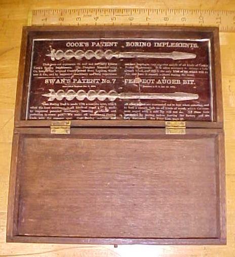 James Swan Brace Auger Bit Box w/Label