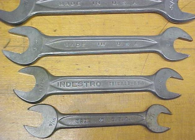 Indestro Wrench Open Ended Set of 5 Antique