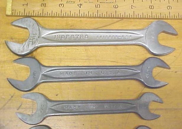 Indestro Wrench Open Ended Set of 5 Antique
