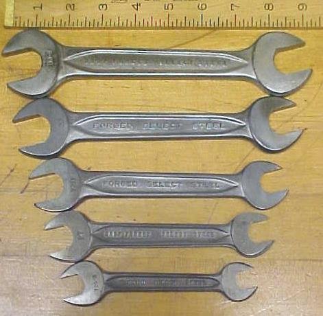 Indestro Wrench Open Ended Set of 5 Antique