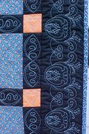 Throw Quilt 66 x 72 Black Salmon Blue Custom Quilted