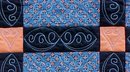 Throw Quilt 66 x 72 Black Salmon Blue Custom Quilted