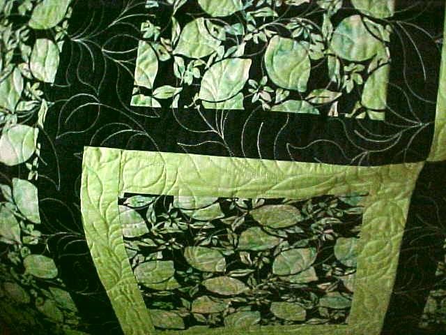 Quilt Batik King 102 x 102 Limes Blacks Modern