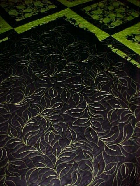 Quilt Batik King 102 x 102 Limes Blacks Modern