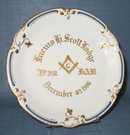 Lucius Scott Lodge No. 352 F&AM masonic lodge plate, 1906