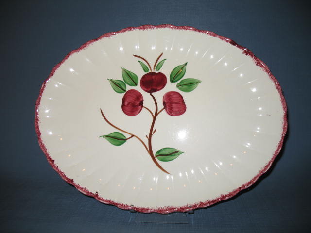 Blue Ridge Pottery Beaded Apple large oval platter