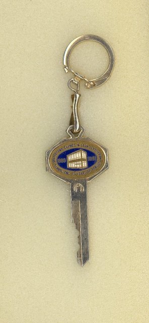 Quakertown (PA) Savings and Loan Association 75th year anniversary keychain