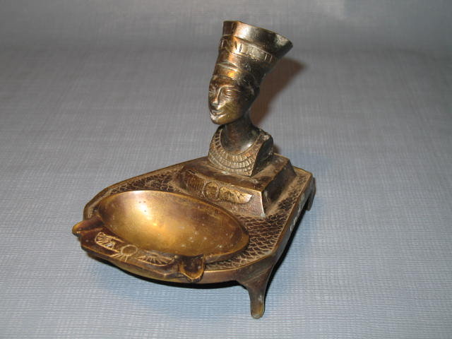 Queen Nefertiti brass ashtray