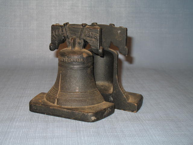 Cast iron Liberty Bell Bicentennial bookends