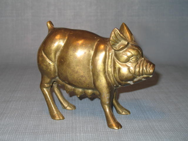 Brass pig (sow or mama pig) figurine