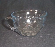 Anchor Hocking Bubble or Bullseye Provincial Depression glass sapphire blue cup