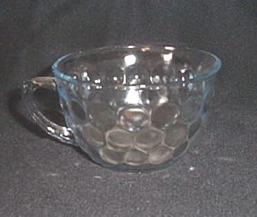 Anchor Hocking Bubble or Bullseye Provincial Depression glass sapphire blue cup
