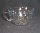 Anchor Hocking Bubble or Bullseye Provincial Depression glass sapphire blue cup