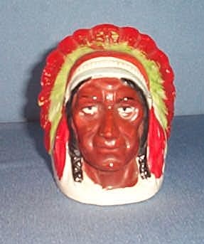 Niagara Falls Indian Chief souvenir pottery bank
