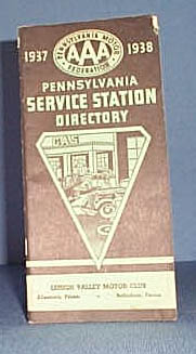 1937-1938 AAA Pennsylvania Service Station Directory, Lehigh Valley Motor Club