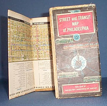 1953 Street and Transit Map of Philadelphia from Philadlphia Transportation Company