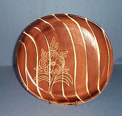 Purinton Brown Intaglio dinner plate