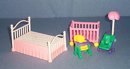 Doll house bed and baby furniture
