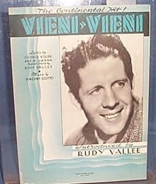 Vieni, Vieni Sheet Music by Rudy Vallee