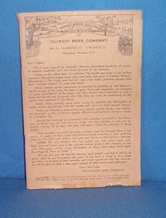 1937 Illinois Herb Company Almanac