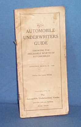 1928 Automobile Underwriters Guide