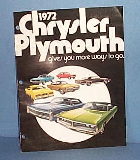 1972 Chrysler Plymouth Advertising booklet