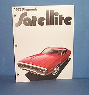 1972 Plymouth Satellite Advertising booklet