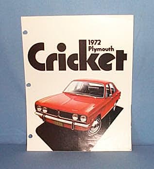 1972 Plymouth Cricket Advertising booklet