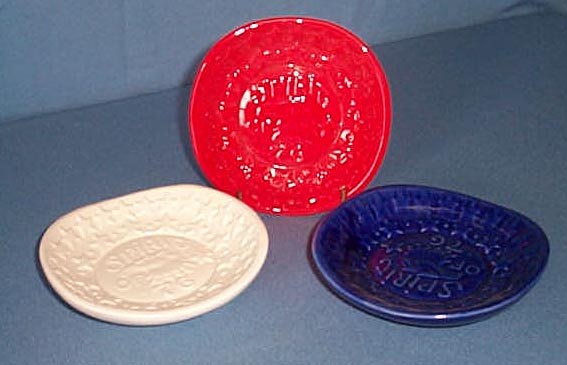 Haeger Pottery Randall Creations Spirit of 76 3-piece red, white, and blue small plates