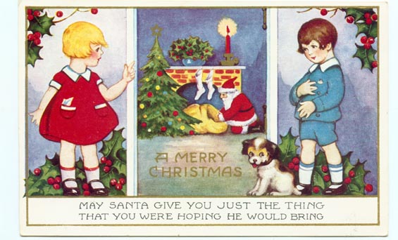 1920 Whitney Made Christmas Santa Claus postcard