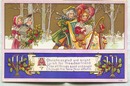 1920 Christmas sleigh postcard