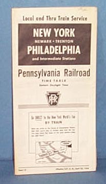 Pennsylvania Railroad New York- Philadelphia and Intermediate Points April 26, 1964 timetable