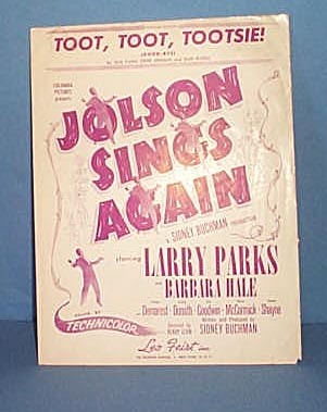 Toot, Toot Tootsie! Sheet Music from Jolson Sings Again